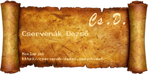 Cservenák Dezső névjegykártya