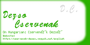 dezso cservenak business card